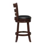 Dark cherry Edmond Collection Swivel Bar Height Chair By Homelegance - Image 5