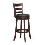 Dark cherry Edmond Collection Swivel Pub Height Chair By Homelegance - Image 3
