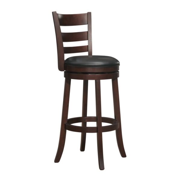 Dark cherry Edmond Collection Swivel Pub Height Chair By Homelegance - Image 3