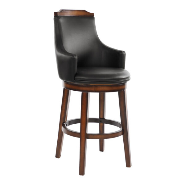 Burnished Oak Dark Brown Bayshore Collection Swivel Pub Chair By Homelegance - Image 2