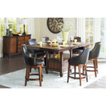 Burnished Oak Dark Brown Bayshore Collection Swivel Pub Chair By Homelegance - Image 3