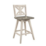 Distressed gray and White Amsonia Collection Swivel Counter Height Chair By Homelegance - Image 2