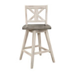 Distressed gray and White Amsonia Collection Swivel Counter Height Chair By Homelegance - Image 3