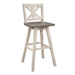 Distressed gray and White Amsonia Collection Pub Counter Height Chair By Homelegance - Image 2