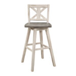 Distressed gray and White Amsonia Collection Pub Counter Height Chair By Homelegance - Image 3