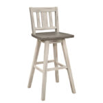 Distressed gray and White Vertical Slat back Amsonia Collection Pub Counter Height Chair By Homelegance - Image 2