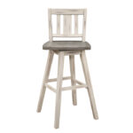 Distressed gray and White Vertical Slat back Amsonia Collection Pub Counter Height Chair By Homelegance - Image 3