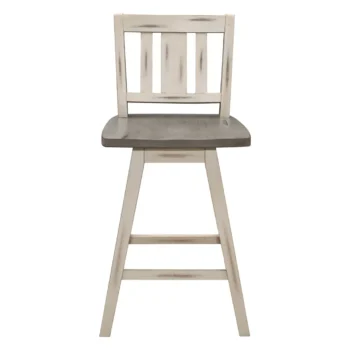 Slat back Swivel Counter Height Chair