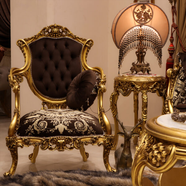 4Pcs Handmade Norco Brown Gold Sofa Set - Image 2