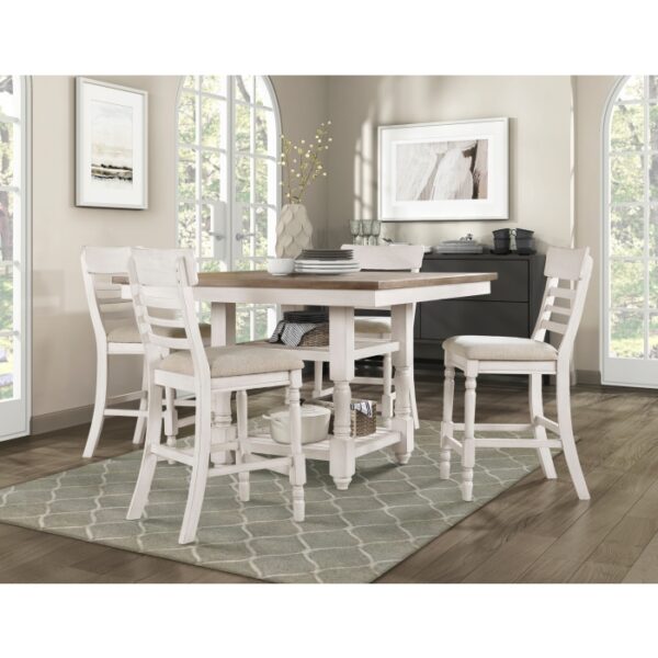 Antique white Alburgh Collection Counter Height Chair By Homelegance - Image 5