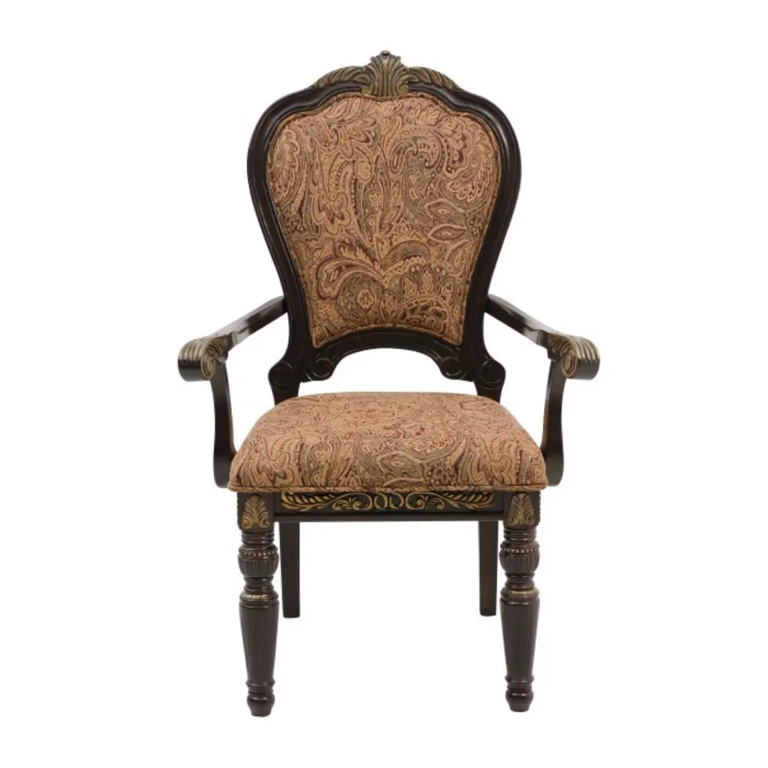 Cherry Finish With Gold Tipping Russian Hill Collection Arm Chair Set Of 2 By Homelegance | Mobilia Cleopatra 3 Cherry Finish with gold tipping Russian Hill Collection Arm Chair Set Of 2 By Homelegance - Image 1
