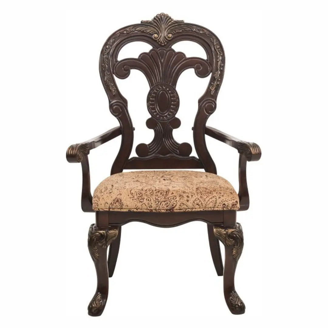 Cherry With Gold Tipping Deryn Park Collection Arm Chair Set Of 2 By Homelegance | Mobilia Cleopatra 3 Cherry With Gold Tipping Deryn Park Collection Arm Chair Set Of 2 By Homelegance - Image 1