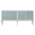Pearl White & Silver Shimmer Console Cabinet