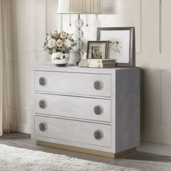 Faux Crocodile Skin Console Cabinet
