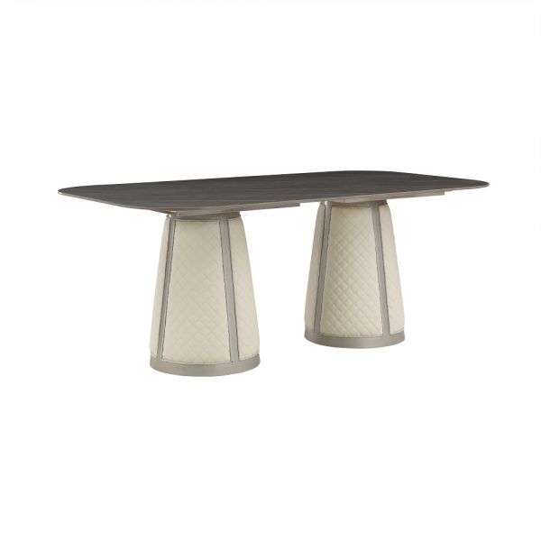 Sintered Stone Top & Champagne Finish Kasa Dining Table Dn02011 By Acme | Mobilia Cleopatra 3 Sintered Stone & Champagne Dining Table