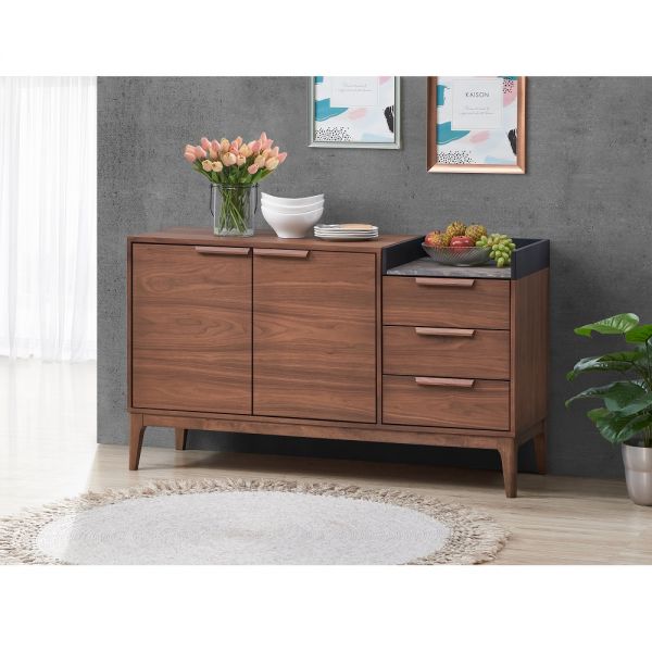 Walnut Bevis Server Dn02419 By Acme | Mobilia Cleopatra 3 Walnut Server