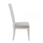 Light Gray Linen & Weathered White Side Chair