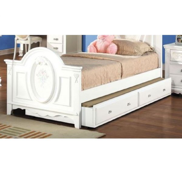 White Flora Trundle (Twin) Bd01646 By Acme | Mobilia Cleopatra 3 White Trundle (Twin)