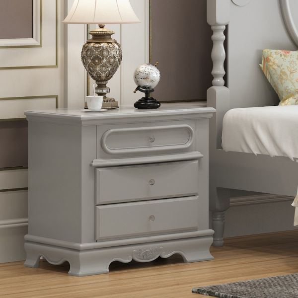 Gray Flora Nightstand Bd02205 By Acme | Mobilia Cleopatra 3 Gray Nightstand