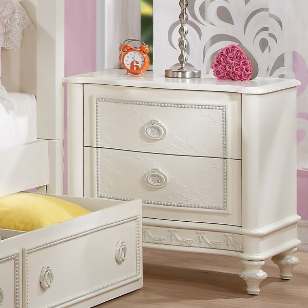 Ivory Dorothy Nightstand W/2 Drawers Bd02266 By Acme | Mobilia Cleopatra 3 Ivory Nightstand With 2 Drawers