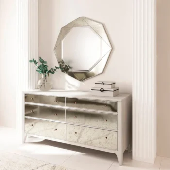Mirrored Light Gray Dresser
