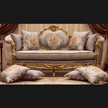 Handmade Carol Gray Gold Sofa