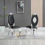 DC3000 Two Stainless Steel and Leather Dining Chairs by Artisan Furniture – Dining Chair & Bench