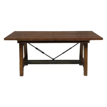 Rustic brown and gunmetal Holverson Collection Dining table By Homelegance
