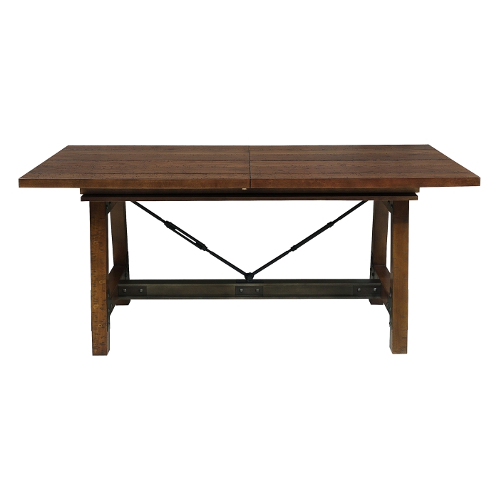 Rustic Brown And Gunmetal Holverson Collection Dining Table By Homelegance | Mobilia Cleopatra 3 Rustic brown and gunmetal Holverson Collection Dining table By Homelegance - Image 1