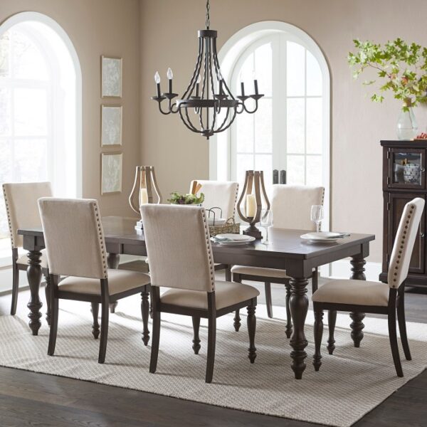 Grayish Brown Begonia Collection Dining table By Homelegance - Image 4