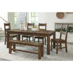 Burnished brown Jerrick Collection Dining table By Homelegance - Image 5