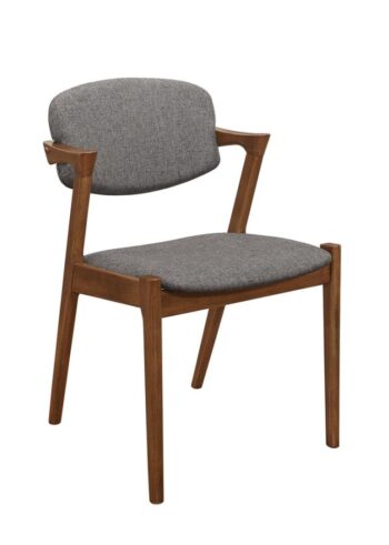 Malone Dining Side Chairs Grey and Dark Walnut Set of 2 by Coaster Furniture