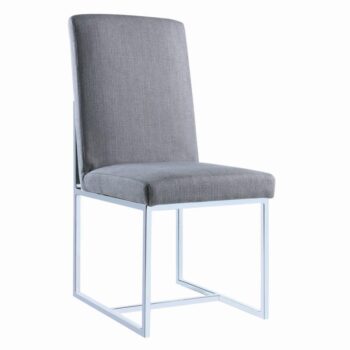 Mackinnon Upholstered Side Chairs Grey and Chrome Set of 2 by Coaster Furniture