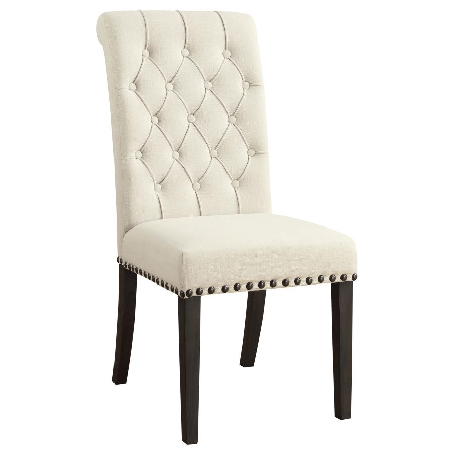 Phelps Upholstered Side Chairs Beige And Smokey Black Set Of 2 By Coaster Furniture | Mobilia Cleopatra 3 Phelps Upholstered Side Chairs Beige and Smokey Black Set of 2 by Coaster Furniture - Image 1
