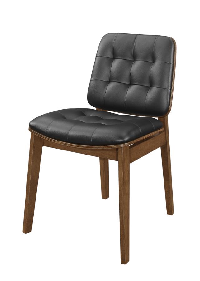 Redbridge Tufted Back Side Chairs Natural Walnut And Black Set Of 2 By Coaster Furniture | Mobilia Cleopatra 3 Redbridge Tufted Back Side Chairs Natural Walnut and Black Set of 2 by Coaster Furniture - Image 1
