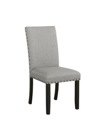 Solid Back Upholstered Side Chairs Grey and Antique Noir Set of 2 by Coaster Furniture