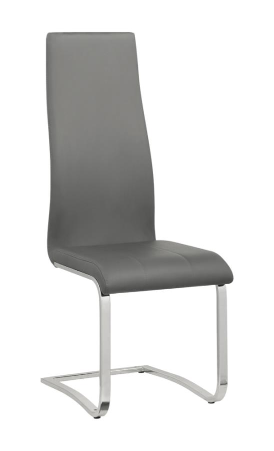 Upholstered High Back Side Chairs Grey And Chrome Set Of 4 By Coaster Furniture | Mobilia Cleopatra 3 Upholstered High Back Side Chairs Grey and Chrome Set of 4 by Coaster Furniture - Image 1