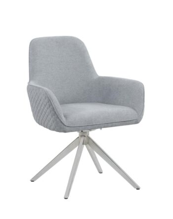 Abby Flare Arm Side Chair Light Grey and Chrome by Coaster Furniture