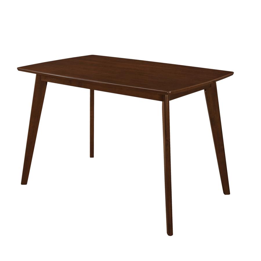 Kersey Dining Table With Angled Legs Chestnut By Coaster Furniture | Mobilia Cleopatra 3 Kersey Dining Table with Angled Legs Chestnut by Coaster Furniture - Image 1