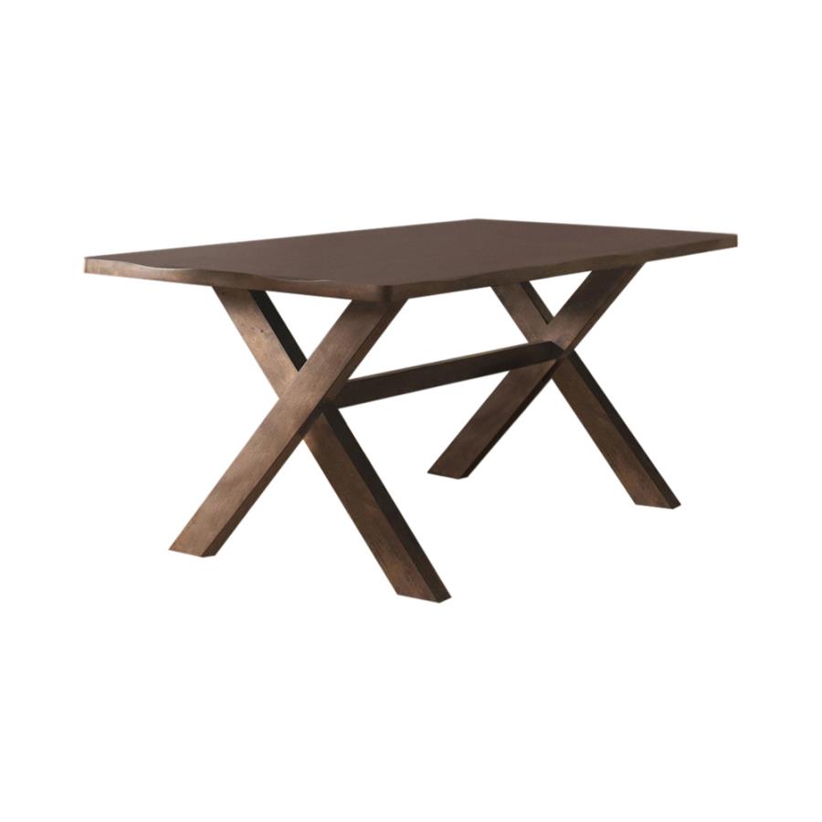 Alston X-Shaped Dining Table Knotty Nutmeg By Coaster Furniture | Mobilia Cleopatra 3 Alston X-shaped Dining Table Knotty Nutmeg by Coaster Furniture - Image 1