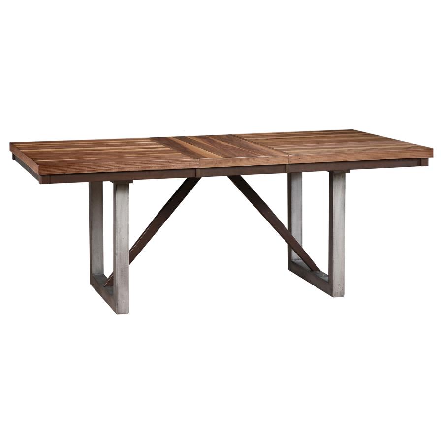 Spring Creek Dining Table With Extension Leaf Natural Walnut By Coaster Furniture | Mobilia Cleopatra 3 Spring Creek Dining Table with Extension Leaf Natural Walnut by Coaster Furniture - Image 1