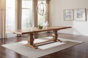 Florence Double Pedestal Dining Table Rustic Smoke by Coaster Furniture