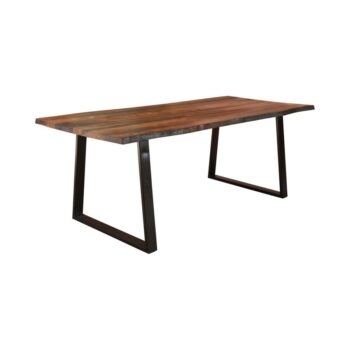 Ditman Live Edge Dining Table Grey Sheesham and Black by Coaster Furniture