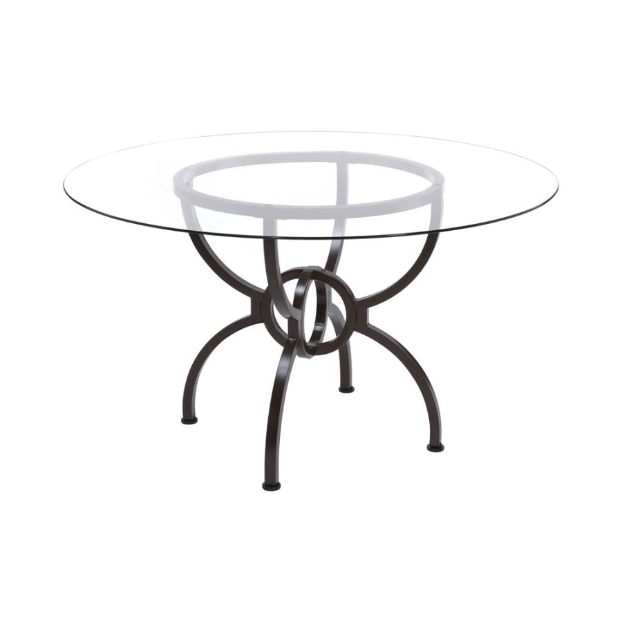 Aviano Dining Table Base Gunmetal By Coaster Furniture | Mobilia Cleopatra 3 Aviano Dining Table Base Gunmetal by Coaster Furniture - Image 1
