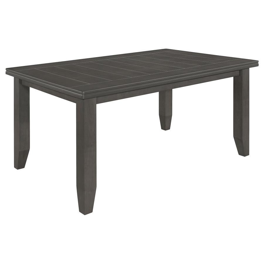 Dalila Rectangular Plank Top Dining Table Dark Grey By Coaster Furniture | Mobilia Cleopatra 3 Dalila Rectangular Plank Top Dining Table Dark Grey by Coaster Furniture - Image 1
