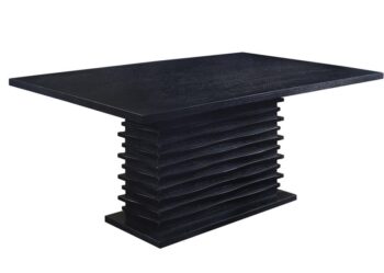 Stanton Rectangle Pedestal Dining Table Black by Coaster Furniture