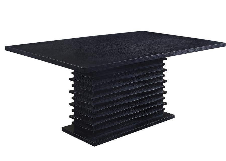 Stanton Rectangle Pedestal Dining Table Black By Coaster Furniture | Mobilia Cleopatra 3 Stanton Rectangle Pedestal Dining Table Black by Coaster Furniture - Image 1