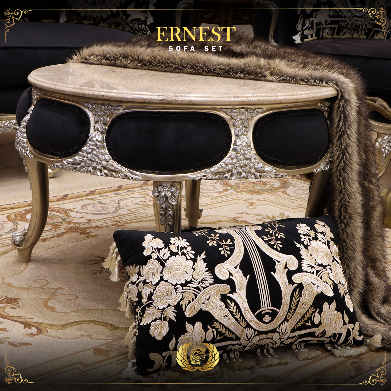 Handmade Ernest Black Silver Coffee Table | Mobilia Cleopatra 3 Ernest-coffee-table.