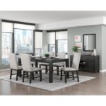 Wire brushed antiqued black Orem Collection Dining Table By Homelegance - Image 3