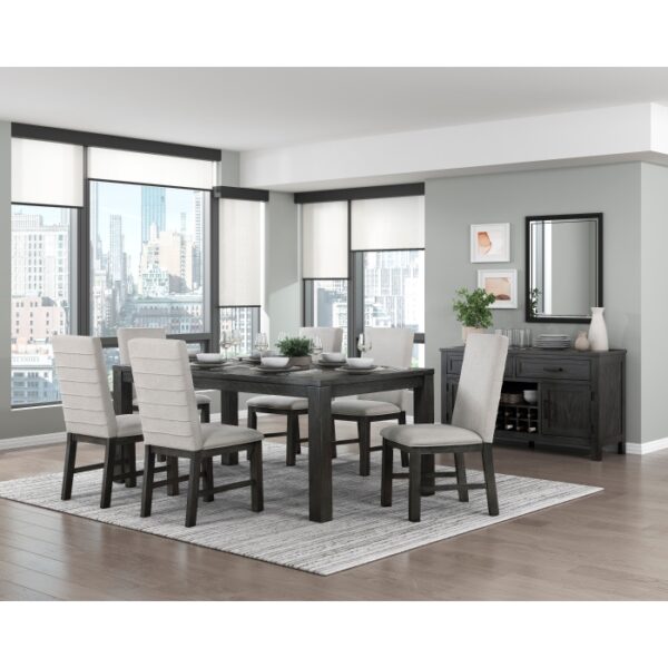 Wire brushed antiqued black Orem Collection Dining Table By Homelegance - Image 3